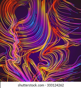 Moving colorful lines of abstract background