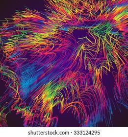 Moving colorful lines of abstract background