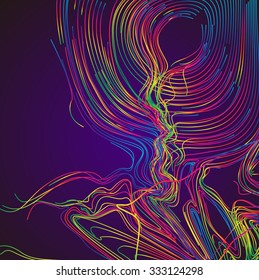 Moving colorful lines of abstract background