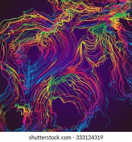 Moving colorful lines of abstract background