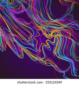 Moving colorful lines of abstract background
