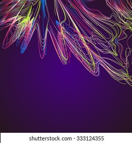 Moving colorful lines of abstract background
