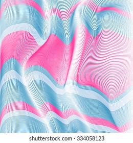 Moving colorful lines of abstract background. The illusion of perspective.