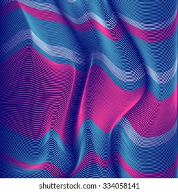 Moving colorful lines of abstract background. The illusion of perspective.