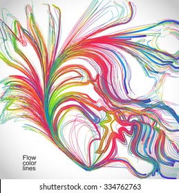 Moving colorful lines of abstract background