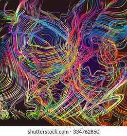 Moving colorful lines of abstract background