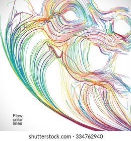 Moving colorful lines of abstract background