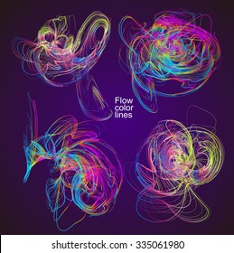Moving colorful lines of abstract background