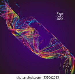 Moving colorful lines of abstract background