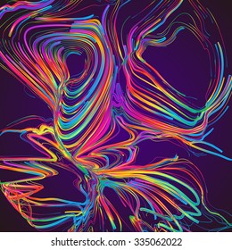 Moving colorful lines of abstract background