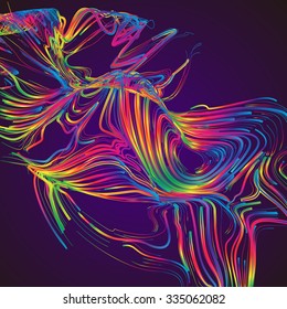 Moving colorful lines of abstract background