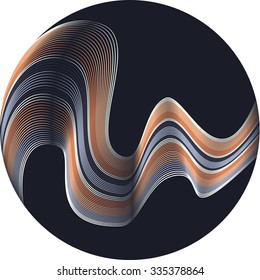 Moving colorful lines of abstract background. The illusion of perspective.