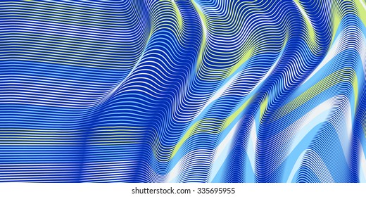 Moving colorful lines of abstract background. The illusion of perspective.