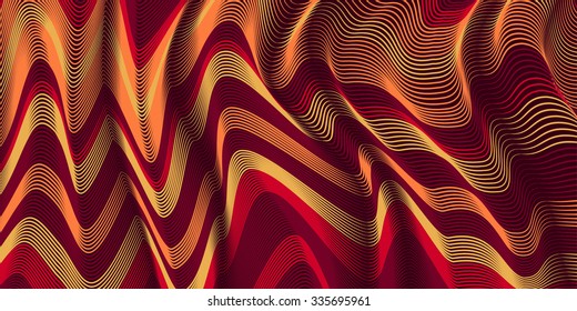 Moving colorful lines of abstract background. The illusion of perspective.