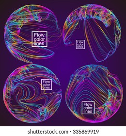 Moving colorful lines of abstract background