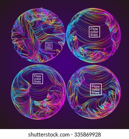 Moving colorful lines of abstract background