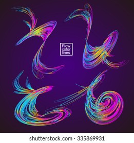 Moving colorful lines of abstract background