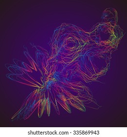 Moving colorful lines of abstract background