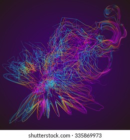 Moving colorful lines of abstract background