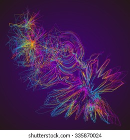 Moving colorful lines of abstract background