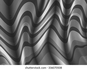 Moving colorful lines of abstract background. The illusion of perspective.