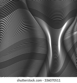 Moving colorful lines of abstract background. The illusion of perspective.