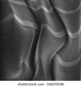 Moving colorful lines of abstract background. The illusion of perspective.