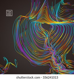 Moving colorful lines of abstract background