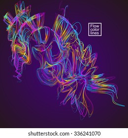 Moving colorful lines of abstract background