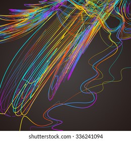 Moving colorful lines of abstract background