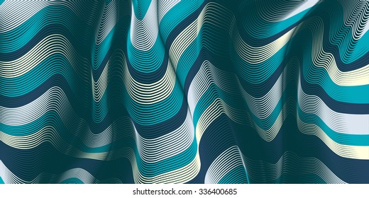 Moving colorful lines of abstract background. The illusion of perspective.