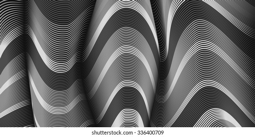 Moving colorful lines of abstract background. The illusion of perspective.