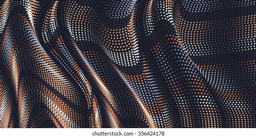Moving colorful lines of abstract background. The illusion of perspective.
