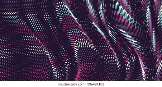 Moving colorful lines of abstract background. The illusion of perspective.