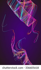 Moving colorful lines of abstract background