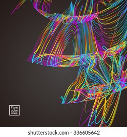 Moving colorful lines of abstract background