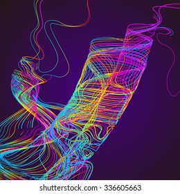 Moving colorful lines of abstract background