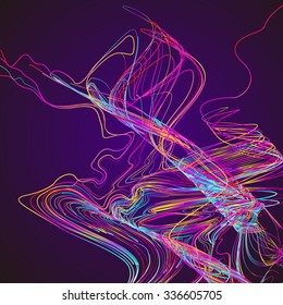 Moving colorful lines of abstract background