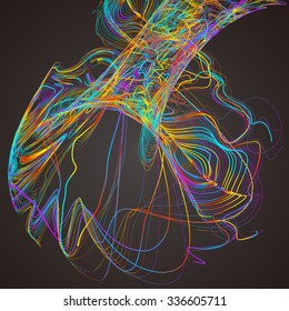 Moving colorful lines of abstract background