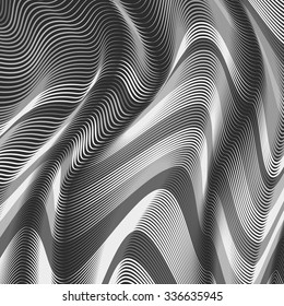 Moving colorful lines of abstract background. The illusion of perspective.