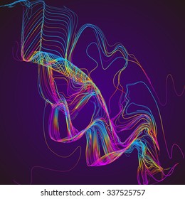 Moving colorful lines of abstract background