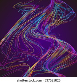 Moving colorful lines of abstract background