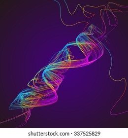 Moving colorful lines of abstract background