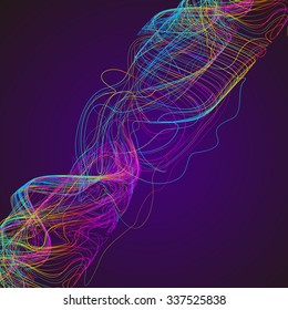 Moving colorful lines of abstract background