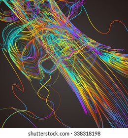 Moving colorful lines of abstract background