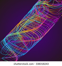 Moving colorful lines of abstract background