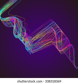 Moving colorful lines of abstract background