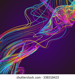 Moving colorful lines of abstract background