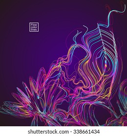 Moving colorful lines of abstract background