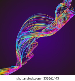 Moving colorful lines of abstract background